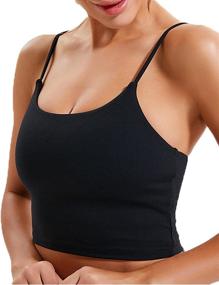 img 4 attached to 🧘 ATTRACO Longline Medium Support Yoga Crop Tank Top: Women's Sports Bras with Removable Cups for Enhanced Comfort