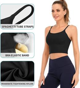 img 2 attached to 🧘 ATTRACO Longline Medium Support Yoga Crop Tank Top: Women's Sports Bras with Removable Cups for Enhanced Comfort