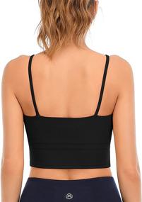 img 3 attached to 🧘 ATTRACO Longline Medium Support Yoga Crop Tank Top: Women's Sports Bras with Removable Cups for Enhanced Comfort