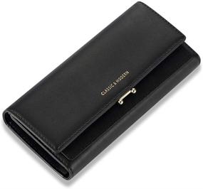 img 4 attached to Stylish Lecxci Leather Clutch Wallet: Roomy Money Organizer with Multiple Card Slots, Ideal for Ladies