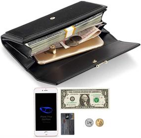 img 2 attached to Stylish Lecxci Leather Clutch Wallet: Roomy Money Organizer with Multiple Card Slots, Ideal for Ladies