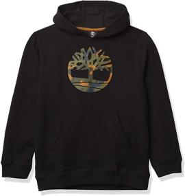 img 2 attached to 👕 Timberland Long Sleeve Signature Logo Fleece Hoodie for Big Boys