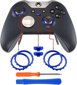 img 4 attached to eXtremeRate Matte Chrome Blue Accent Rings for Xbox 🔹 One Elite, Elite Series 2 Controller - Pack of 2