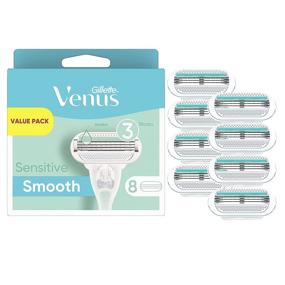 img 4 attached to 🪒 8 Count Gillette Venus Extra Smooth Sensitive Women's Razor Blade Refills, Specially Crafted for Women with Sensitive Skin