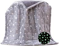 🌟 minky glow kids weighted blanket - soft 5lb twin size (36"x48") fuzzy baby weighted blanket for kids and toddlers - plush child weighted throw blanket with star design logo