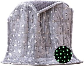 img 4 attached to 🌟 Minky Glow Kids Weighted Blanket - Soft 5lb Twin Size (36"x48") Fuzzy Baby Weighted Blanket for Kids and Toddlers - Plush Child Weighted Throw Blanket with Star Design