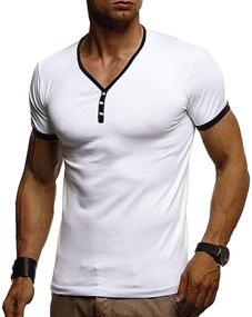 img 3 attached to Sleeve Henleys T Shirts Cotton Lightweight Men's Clothing and Shirts