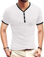 sleeve henleys t shirts cotton lightweight men's clothing and shirts logo