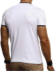 img 2 attached to Sleeve Henleys T Shirts Cotton Lightweight Men's Clothing and Shirts