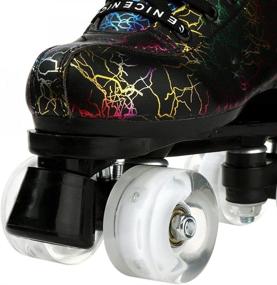 img 2 attached to 👟 High-top MilkyWay Roller Skates with Lightning Pattern - Unisex Double Row Four Wheels for Beginner Girls, Boys, Women, and Men