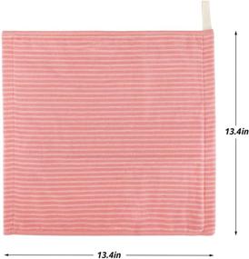 img 3 attached to 🍽️ Beasea Pink Kitchen Cloths, Set of 6 Cotton Dish Cloths 13 x 13 Inch - Stripe Dish Rags, Soft Terry, Highly Absorbent Cleaning Cloths for Household with Hanging Loop