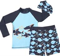 🦈 boys' shark sleeve swimsuit guard - toddler swimwear logo