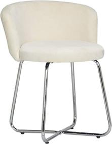 img 3 attached to 🪑 White Hillsdale Marisol Scoop Back Metal Vanity Stool