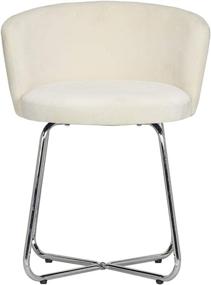 img 2 attached to 🪑 White Hillsdale Marisol Scoop Back Metal Vanity Stool