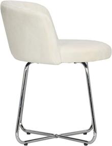 img 1 attached to 🪑 White Hillsdale Marisol Scoop Back Metal Vanity Stool