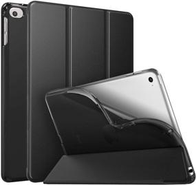 img 4 attached to MoKo iPad Mini 5 2019 Case – Black Slim Smart Shell 📱 Stand Folio Cover with Soft TPU Back for iPad Mini 4, Auto Wake/Sleep