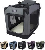 elitefield folding soft dog crate - 3-door design (includes 2 year warranty) - suitable for indoor & outdoor use - various sizes and colors available логотип