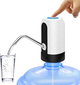 img 4 attached to 💦 MJIYA Portable Water Bottle Pump, Universal Electric Water Dispenser with Switch and USB Charging - Ideal for Camping, Kitchen, Workshop, Garage - White