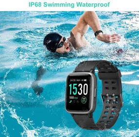 img 3 attached to ⌚ Водонепроницаемый смарт-часы для Android и iPhone - Willful IP68 плавательные смарт-часы для спорта, отслеживания фитнеса, контроля пульса - черный, унисекс