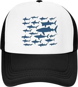 img 4 attached to 🦈 Stylish and Adjustable Waldeal Boys' Shark Trucker Hats – Perfect Floral Sea Fish Mesh Kids' Ball Caps