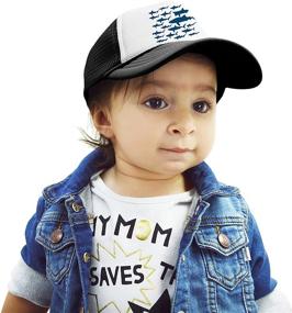 img 2 attached to 🦈 Stylish and Adjustable Waldeal Boys' Shark Trucker Hats – Perfect Floral Sea Fish Mesh Kids' Ball Caps