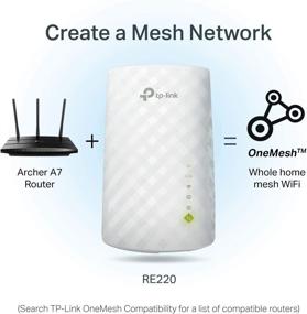 img 1 attached to TP-Link AC750 WiFi Extender (RE220): Boost Your WiFi Signal and Expand Coverage to 1200 Sq.ft - Dual Band, 750Mbps Speed, Supports 20 Devices