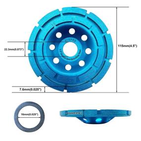 img 3 attached to HISPED 4.5-Inch Double Row Diamond Grinding Wheel - Ideal for Concrete and Stone Grinding