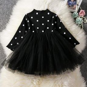 img 2 attached to 👗 Stylish NNJXD Toddler Girl Polka Dotted Multilayer Ruffled Long Sleeve Tutu Party Dresses