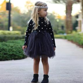 img 1 attached to 👗 Stylish NNJXD Toddler Girl Polka Dotted Multilayer Ruffled Long Sleeve Tutu Party Dresses