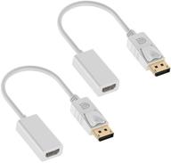 🔌 адаптер displayport на hdmi deorna 4k - преобразователь мужской на женский для dell, hp, lenovo и других - вставить и работать (2 шт. белые) логотип