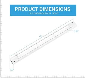 img 2 attached to 💡 Parmida 6-Pack LED Slim Under Cabinet Light, 120V Plug & Play, 12 Inch, 5.5W, Linkable, ETL-Listed, Dimmable, Power Switch Included, 330lm, Counter & Closet Lighting, 3000K, Accessories Included