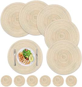 img 4 attached to 🍽️ Braided Dining Placemats Coasters: Stylish and Functional Tabletop Protection