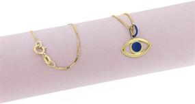 img 2 attached to 👁️ Premium 14k Italian Solid Gold Lucchetta Evil Eye Necklace for Women - XD8716-VE45