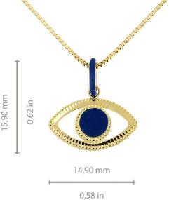 img 3 attached to 👁️ Premium 14k Italian Solid Gold Lucchetta Evil Eye Necklace for Women - XD8716-VE45