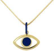 👁️ premium 14k italian solid gold lucchetta evil eye necklace for women - xd8716-ve45 logo