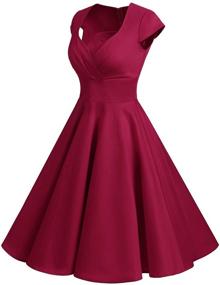 img 3 attached to 👗 Bbonlinedress Short Retro Vintage 1950s Cocktail Party Swing Dresses for Women