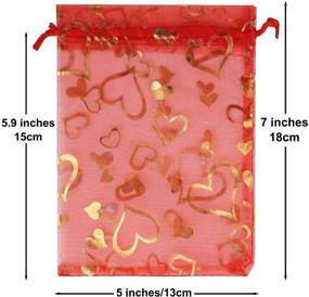 img 3 attached to 🎁 Pack of 50 SumDirect 5x7 inch Heart Organza Drawstring Jewelry Bags in Assorted Colors - Ideal Gift Pouches for Wedding, Party, and Christmas Celebrations