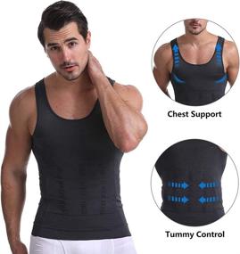 img 3 attached to 🔥 Cacosa Men's Body Shaper Slimming Shirt: Ultimate Compression Muscle Tank Top for a Slim and Toned Physique