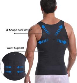 img 2 attached to 🔥 Cacosa Men's Body Shaper Slimming Shirt: Ultimate Compression Muscle Tank Top for a Slim and Toned Physique