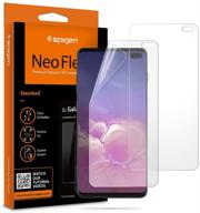 📱 spigen neoflex защитная пленка tpu для экрана: улучшенная защита для samsung galaxy s10 plus (2019) (2 штуки) логотип