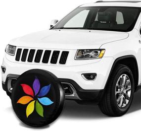 img 1 attached to 🌀 Color Chakra Mandala Spare Tire Cover: Waterproof, Dust-Proof and UV Sun Protection for Jeep, Trailer, RV, SUV and More (14 Inch)