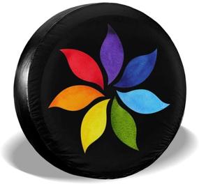 img 4 attached to 🌀 Color Chakra Mandala Spare Tire Cover: Waterproof, Dust-Proof and UV Sun Protection for Jeep, Trailer, RV, SUV and More (14 Inch)