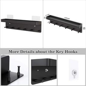 img 1 attached to 🔑 Innovative BHeadCat Multi-Functional Key Holders: Stylish Wall Mounted Key Hooks with Storage Shelf, Drill-Free and Decorative for Bedroom and Living Room