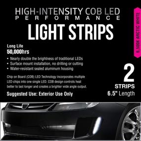 img 3 attached to 🚁 Pilot 12V COB Interior/Exterior Light Strips Arctic White - 6.5 inch / 2 Strips - Super Bright with Power-saving Technology & 3M Tape Included