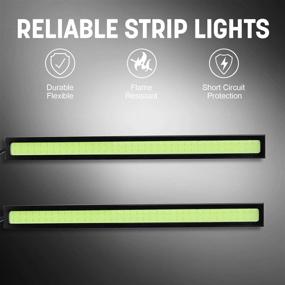 img 2 attached to 🚁 Pilot 12V COB Interior/Exterior Light Strips Arctic White - 6.5 inch / 2 Strips - Super Bright with Power-saving Technology & 3M Tape Included