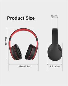 img 3 attached to 🎧 Rockpapa E7 Bluetooth Headphones Over Ear, Wireless Headset Foldable with Built-in Mic for Travel Home Office, Boys Girls Teens Kids, Including Travel Case, Black Red