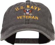 🧢 e4hats.com - officially licensed embroidered washed cap for us navy veterans logo