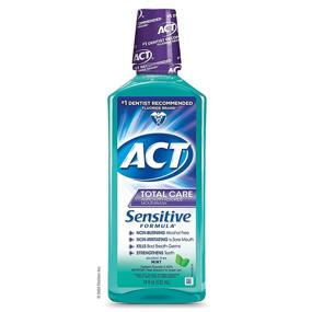 img 4 attached to 💦 ACT Total Care Sensitive Formula Fluoride Mouthwash 18 fl. oz. - Mint, Anticavity Mouthwash