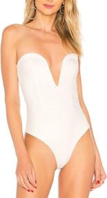 img 4 attached to 👗 May&amp;Maya Plunge Neck Strapless Women's Bodysuit - Enhanced for SEO