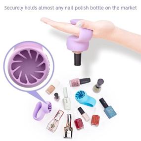 img 1 attached to 💅 Efficient Nail Polish Holder - No-Spill Bottle Stand - Handy Silicone Fingernail Polishing Tool - Enhance your Manicure and Pedicure with Nail Art Accessories (Lilac)